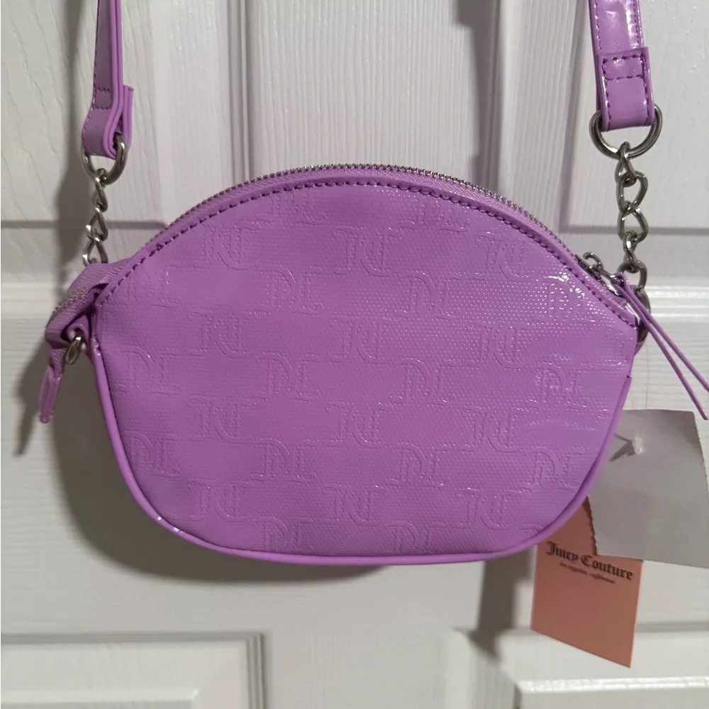 NWT Juicy Couture Violet Tulle Effortless Glossy Crossbody Bag